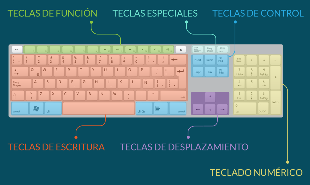 Clasificación de las teclas